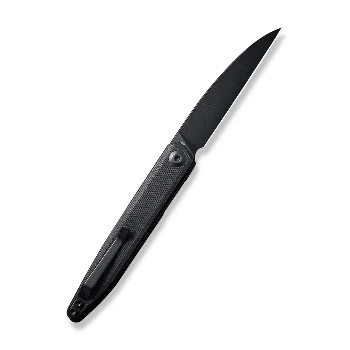 Jubil Front Flipper Knife: 2.95" D2 Wharncliffe Blade And Black G10 Handle 1