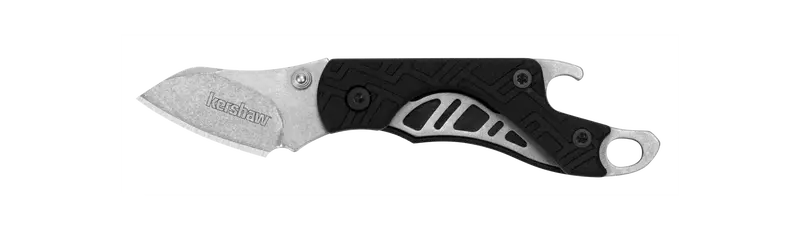 Kershaw Cinder Bottle Opener Knife – Keychain-Sized, Stonewashed 1