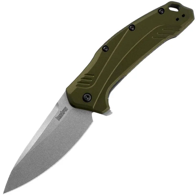 Kershaw Link Folding Knife With 3.25-Inch Cpm-20Cv Blade And Olive-Anodized Aluminum Handle (1776Olsw) 1