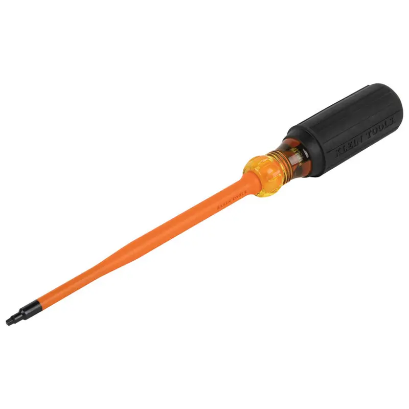 Klein 6986Ins Slim-Tip #1 Square Screwdriver — 1000V Insulated, 6-Inch Round Shank 1