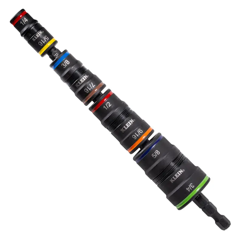 Klein 9-In-1 Impact-Grade Flip Socket Set For Power Tool Compatibility 1