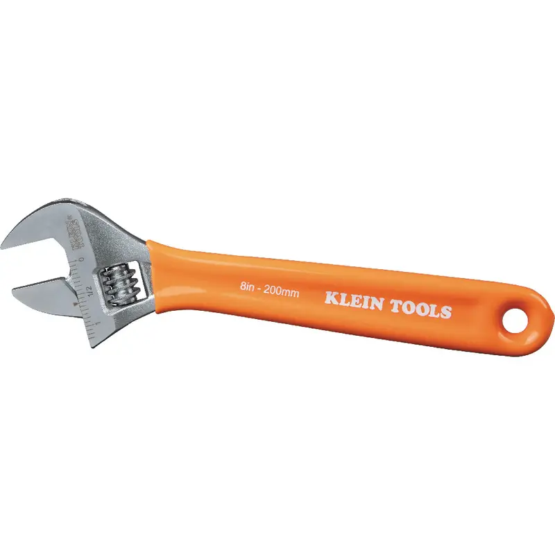 Klein O5078 8-Inch Extra-Capacity Adjustable Wrench — Wide Jaw Design 1