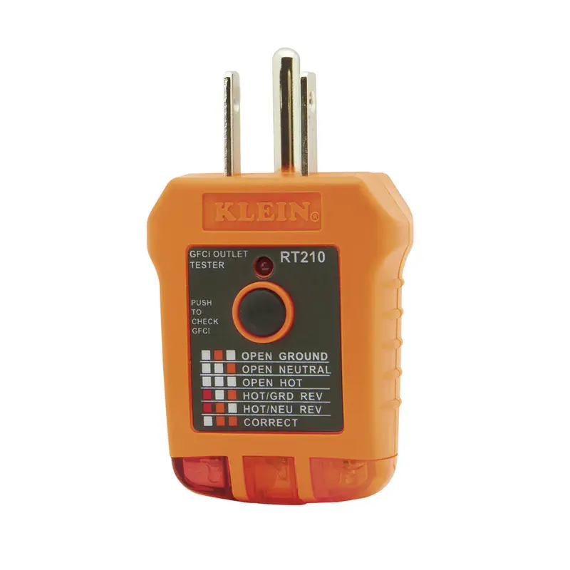 Klein Rt210 Gfci Receptacle Tester With Led Indicators 1