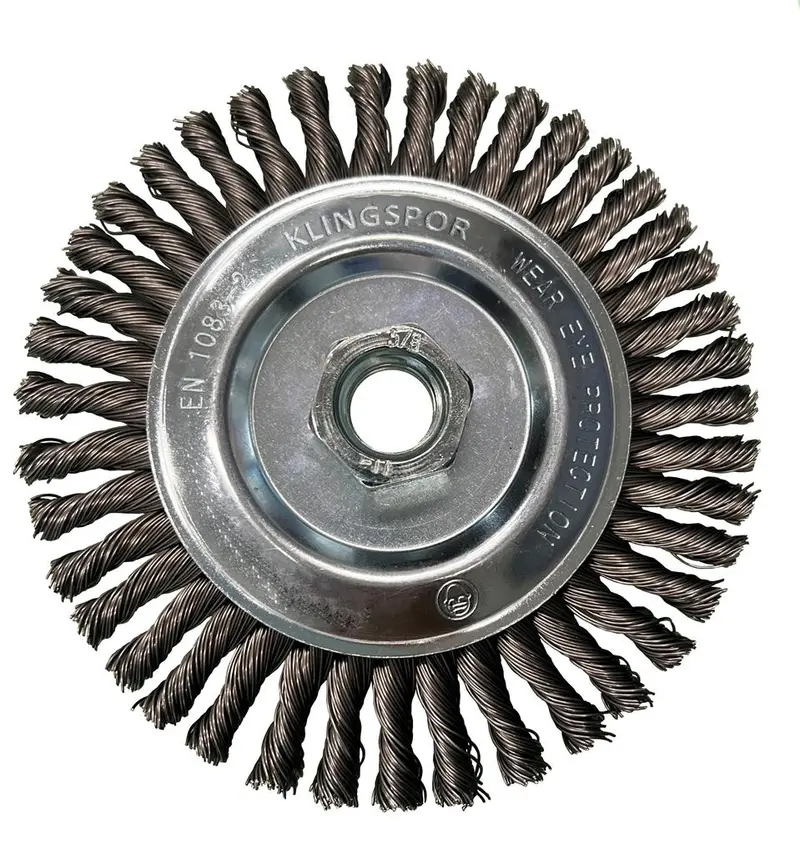 Klingspor 4" Heavy-Duty Stringer-Bead Wheel Brush – 5/8"-11 X 3/4" Shank 1