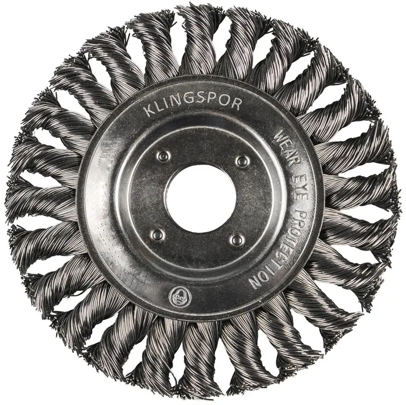 Klingspor 4" Heavy-Duty Twist Knot Wheel Brush – 5/8"-11 X 3/4" Shank 1