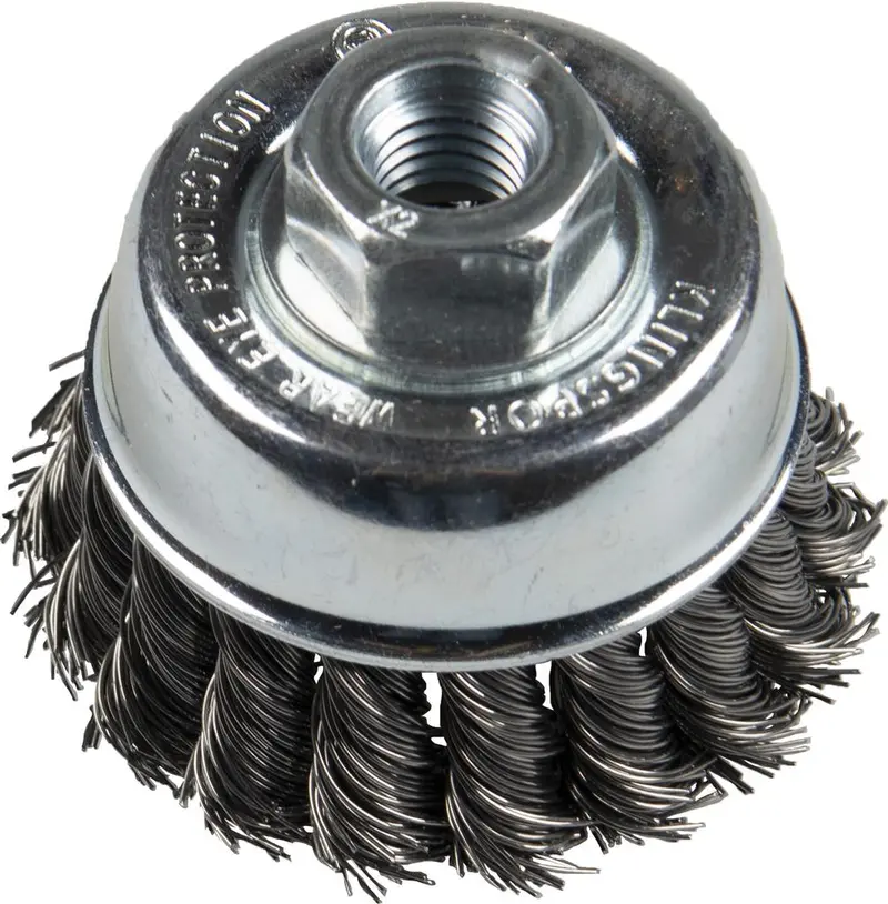Klingspor 4" Medium-Duty Crimped Knot Cup Brush – 5/8"-11 X 1-1/8" Shank 1