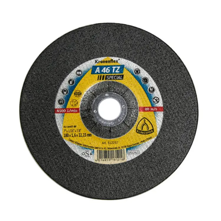 Klingspor A 60 N Supra Kronenflex Flat Cut-Off Wheel – 4-1/2" × 3/64" × 7/8", Aluminum-Specific 1