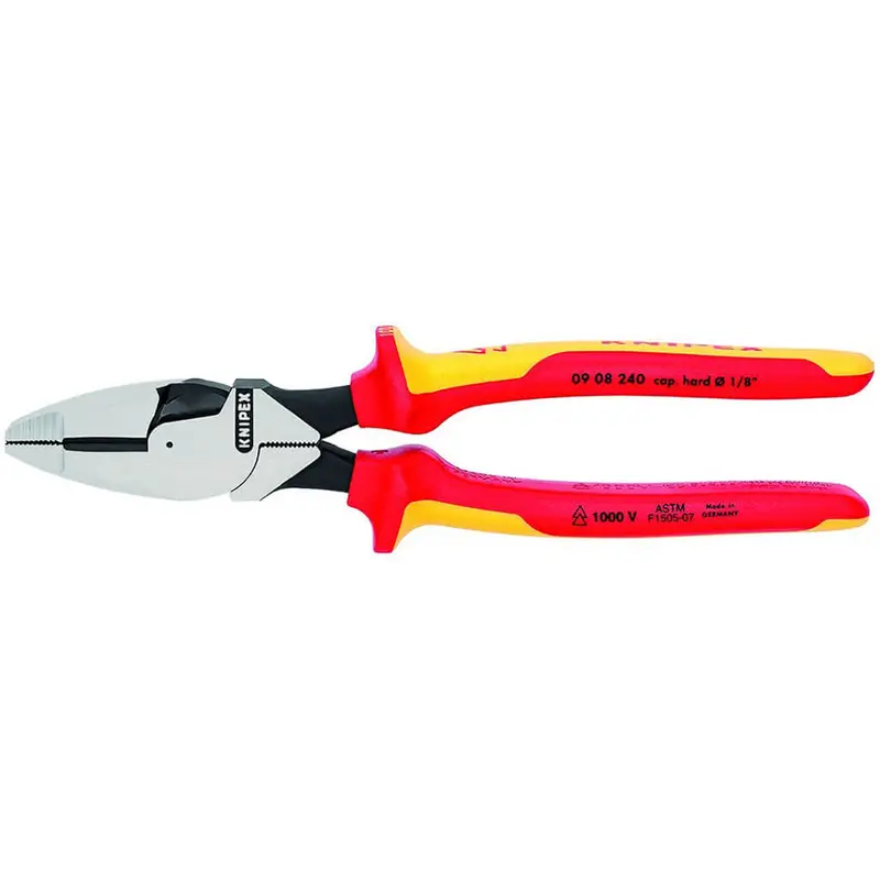 Knipex 9.5-Inch Insulated Lineman’S Pliers – New England Head Design (Model 09 08 240 Sba) 1