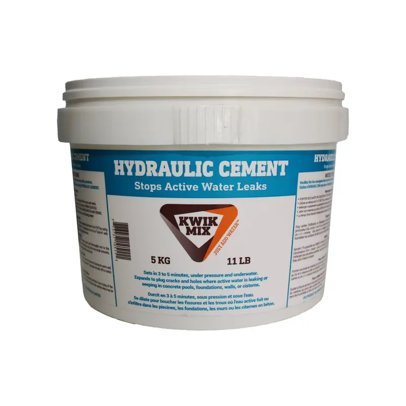 Kwik Mix Plug & Stop Hydraulic Cement – 5 Kg Pail 1
