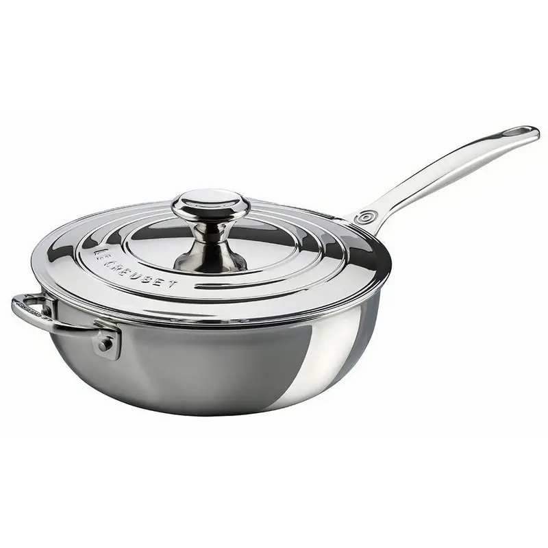 Le Creuset 3.5-Quart Stainless Steel Saucier Pan With Lid 1