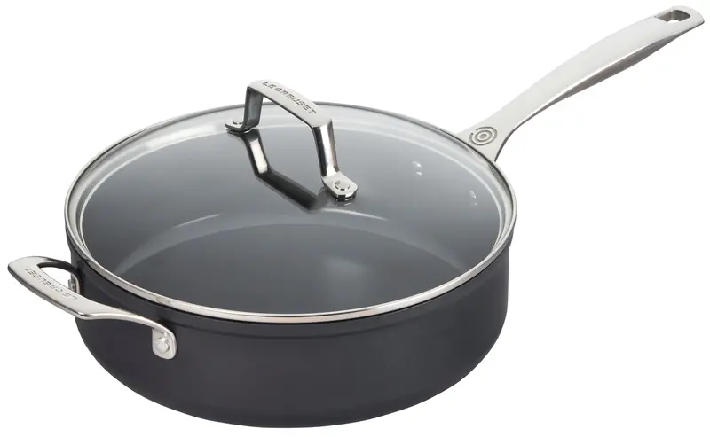 Le Creuset Ceramic Non-Stick Sauté Pan With Glass Lid – 4.25 Qt. 1