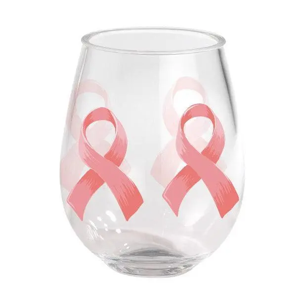 Lolita Breast Cancer Awareness Stemless Wine Glasses (2-Pack) 1