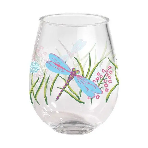 Lolita Dragonfly Design Stemless Wine Glasses (2-Pack) 1
