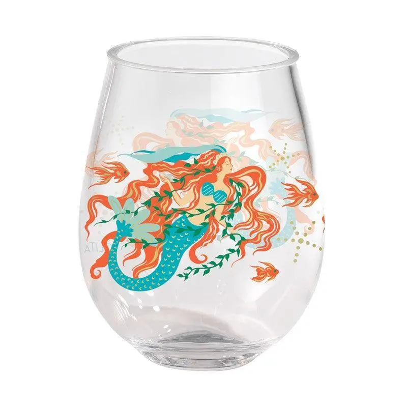 Lolita Mermaid Stemless Wine Glasses – 15 Oz Set Of 2 1