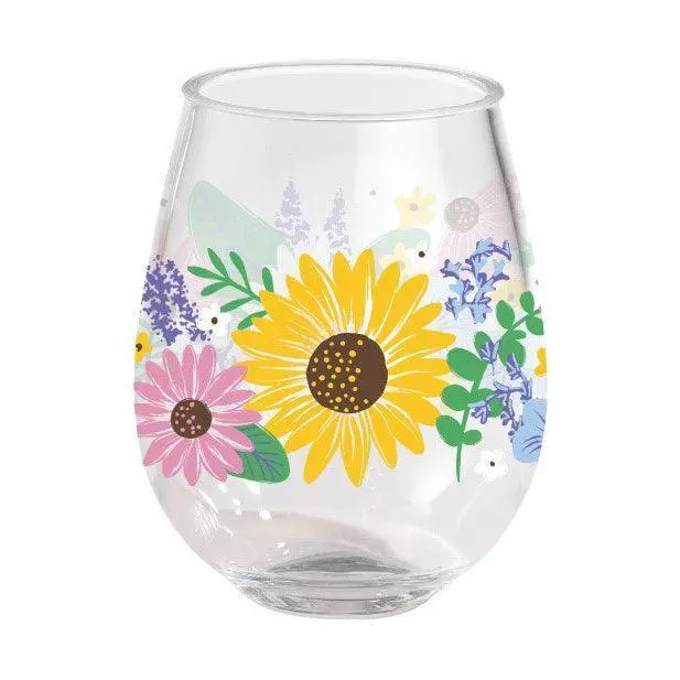 Lolita Wildflower Pattern Stemless Wine Glasses (2-Pack) 1