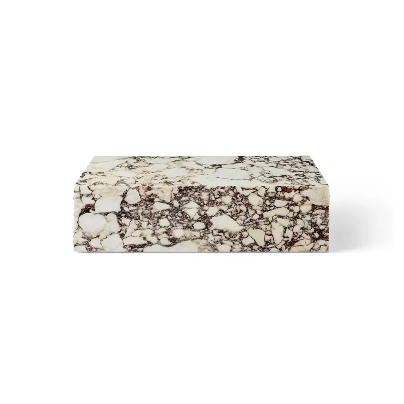 Low-Profile Marble Coffee Table With Plinth Base 1