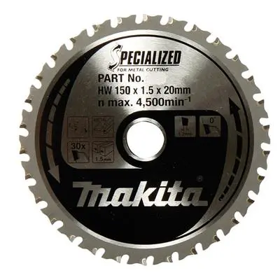 Makita A-96110 5-7/8" X 60-Tooth Stainless Steel Cutting Carbide-Tipped Saw Blade 1