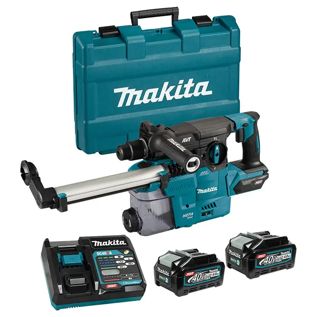 Makita Hr008Gm202 Xgt 40V Max Brushless Rotary Hammer – 1-3/16" Sds-Plus With Aws Safety System & Dual 4.0Ah Batteries 1