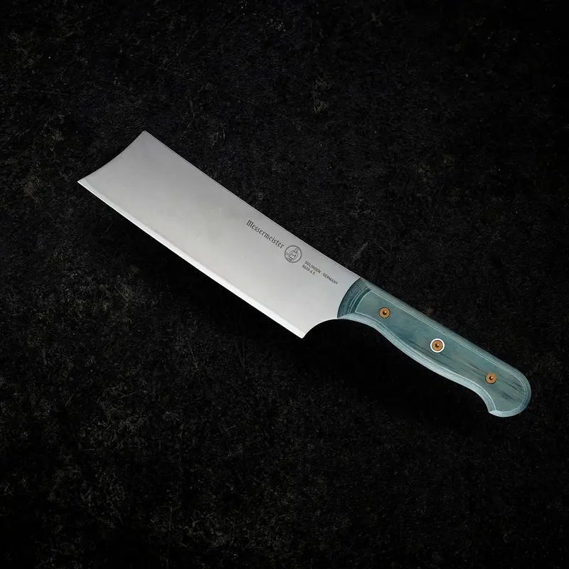 Messermeister Custom Indigo Blue Nakiri Knife – 6.5-Inch Japanese Vegetable Cleaver 1