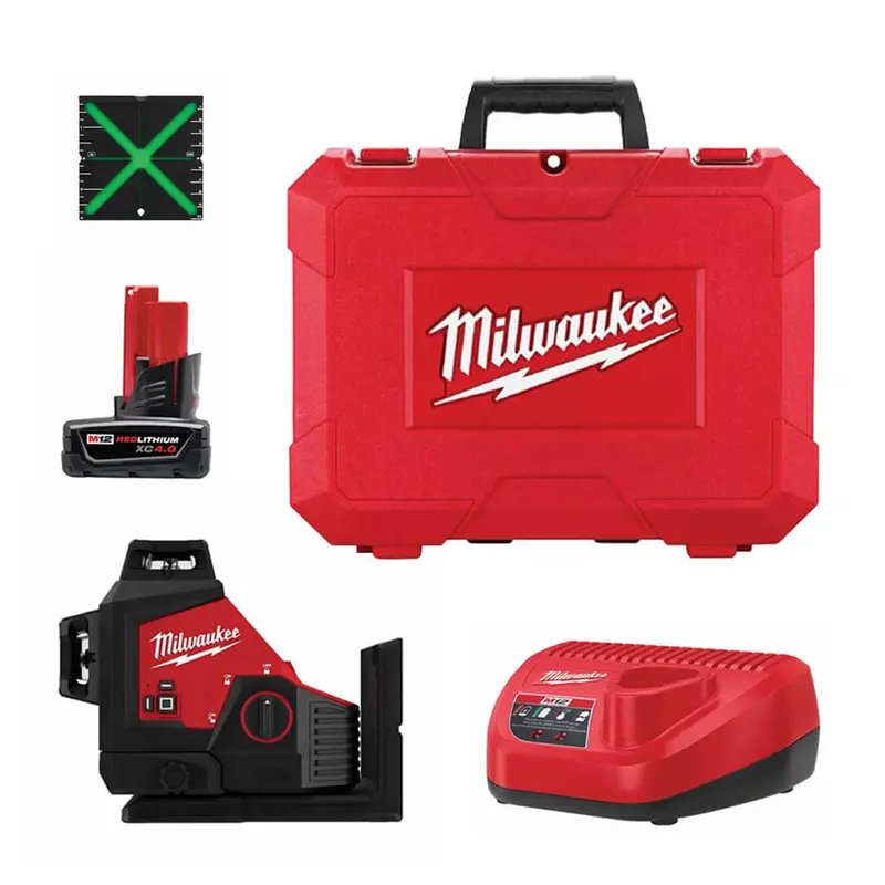 Milwaukee 3632-21 M12 12V Green 360° 3-Plane Laser Level Kit 1