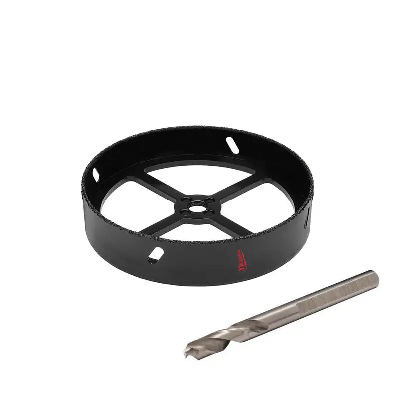 Milwaukee 49-56-0300 Continuous-Grit Recessed Light Hole Saw – 4" With Integrated Pilot Bit 1