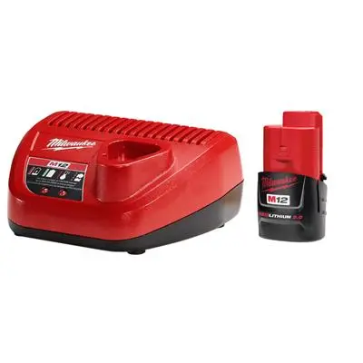 Milwaukee M12 Redlithium 12V 2.0Ah Battery & Charger Starter Kit (2-Piece) 1
