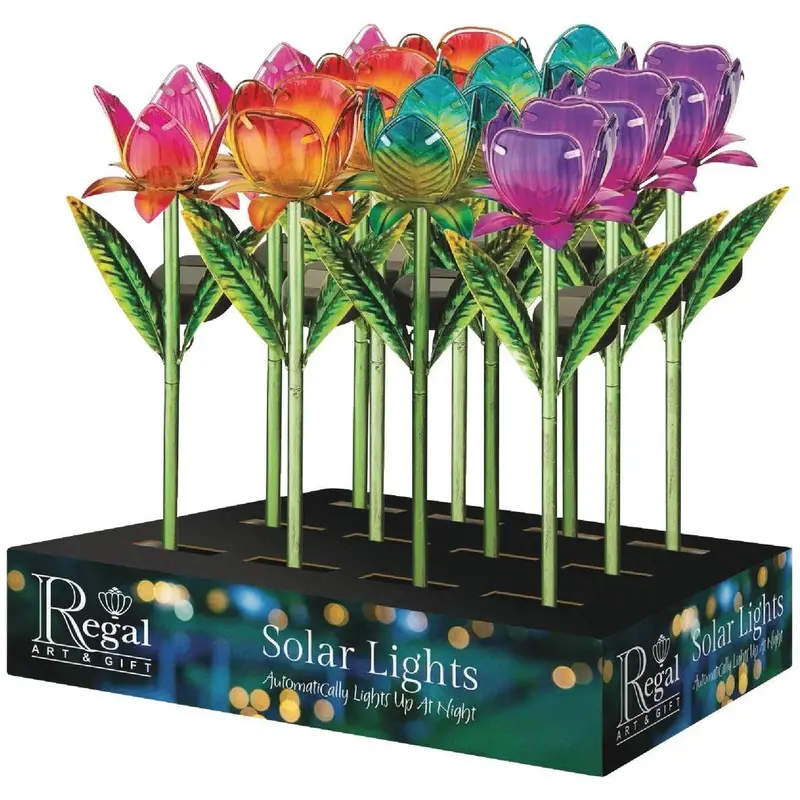 Miniature Solar-Powered Tulip Garden Stakes Set 1