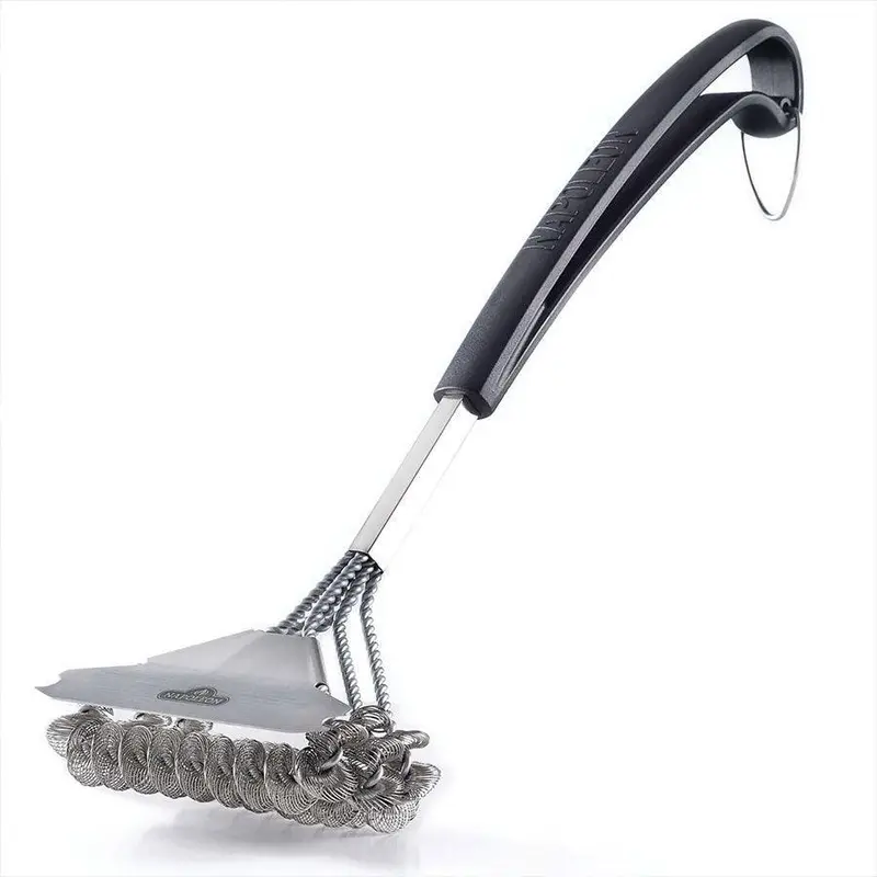 Napoleon Bristle-Free Triple-Row Grill Brush With Rolled Stainless Steel Handle 1