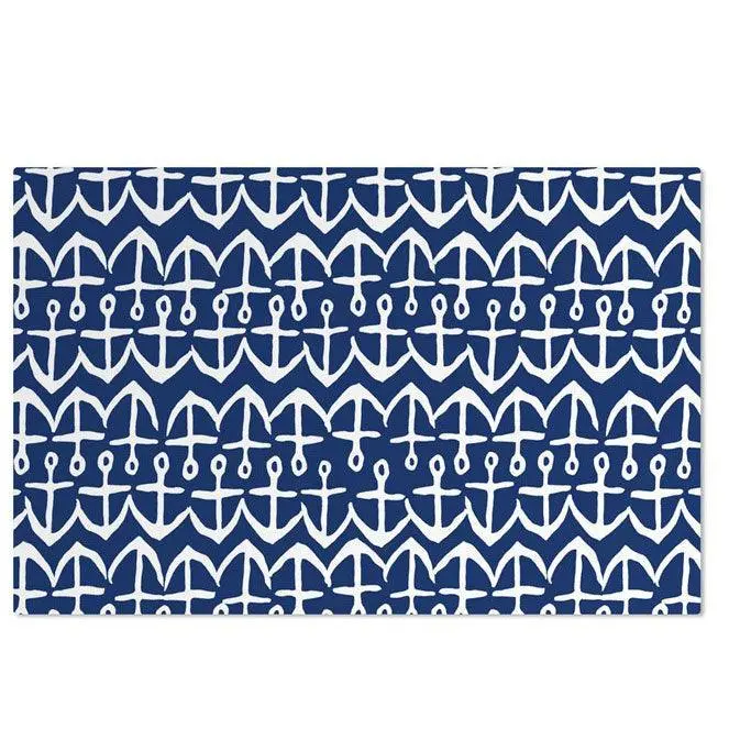 Navy Anchors 17 X 11-Inch Vinyl Placemat – Waterproof Nautical Table Protection 1