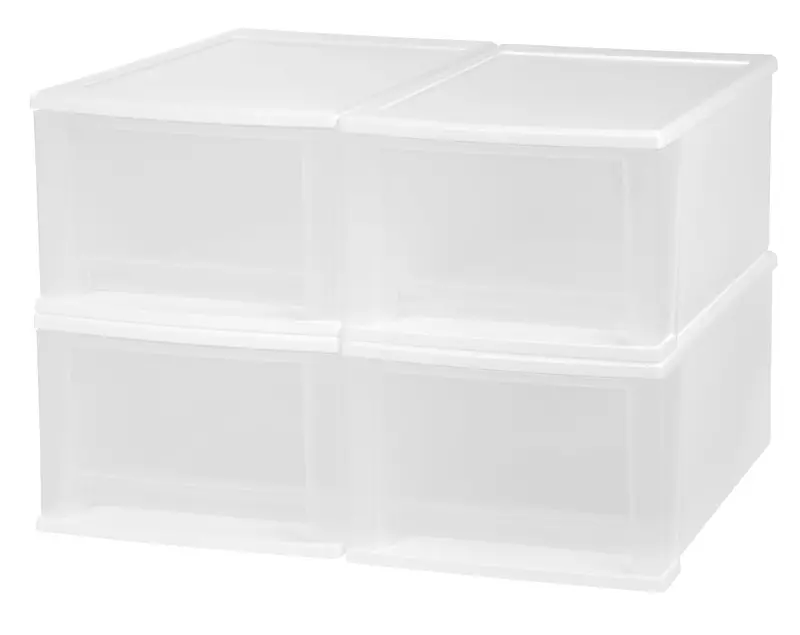 Nested 4-Piece Stacking Storage Set – 17-Quart Capacity 1