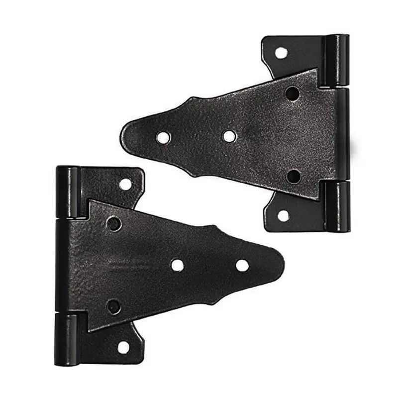 Nuvo Iron 6-Inch Heavy-Duty Black Tee Hinges For Wooden Gates And Fences 1