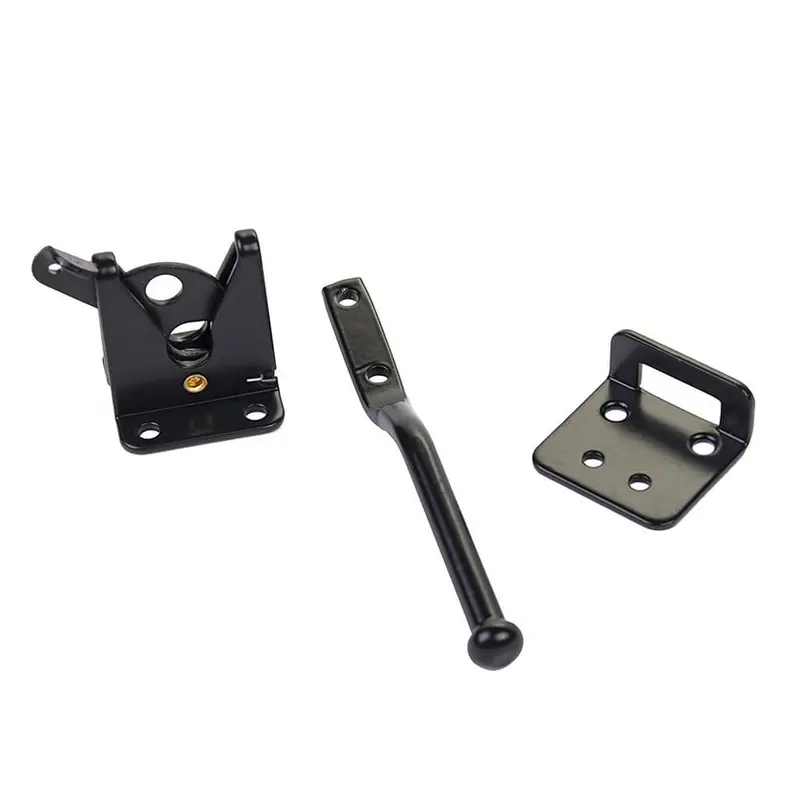 Nuvo Iron Lcwslblk Spring-Loaded Latch & Catch Set For Wooden Gates And Doors 1