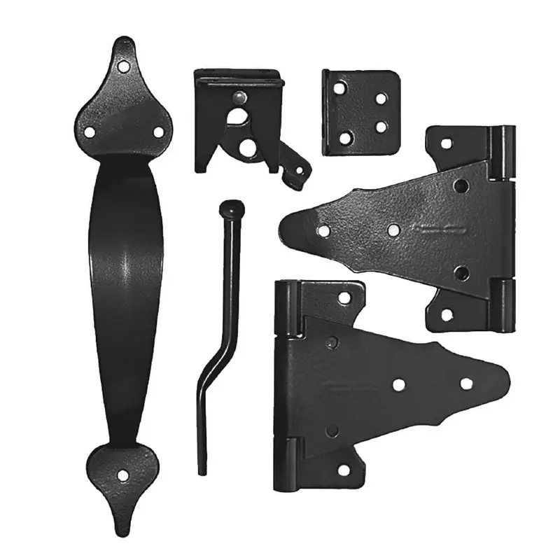 Nuvo Iron Wgckh Black Metal Fence & Gate Hardware Kit – Latch, Hinge, And Handle Combo 1