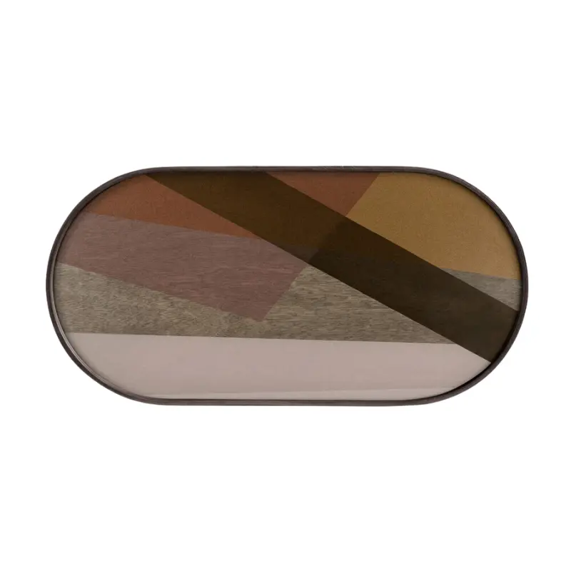 Oblong Angle Glass Serving Tray 1