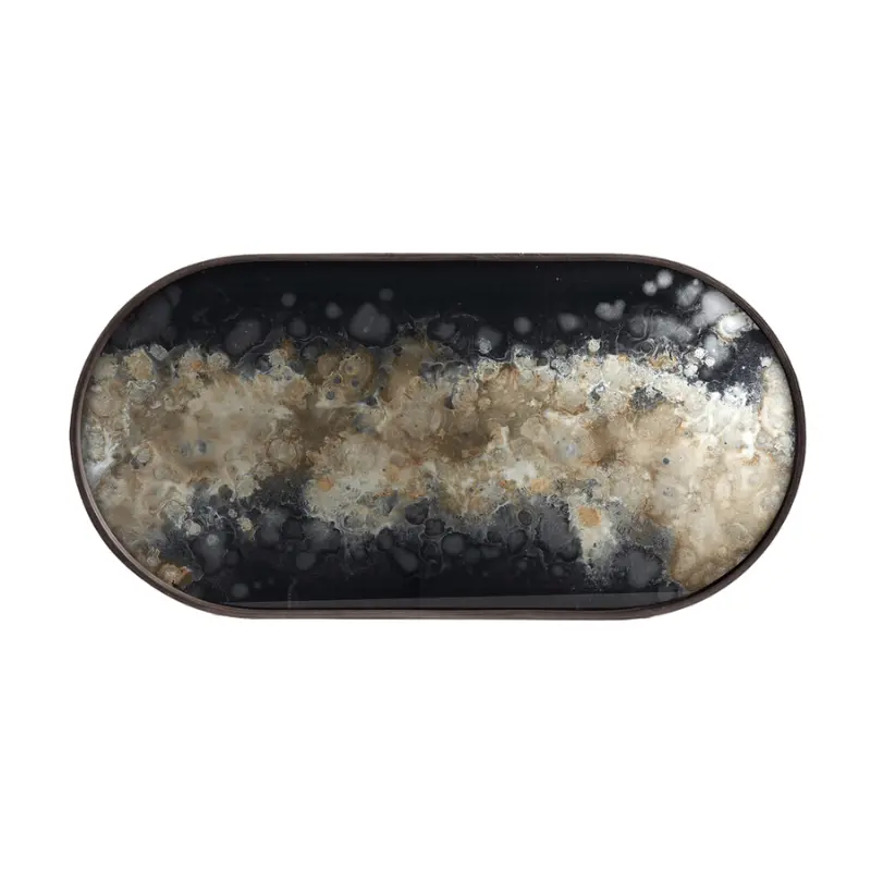 Oblong Organic-Shaped Glass Tray 1