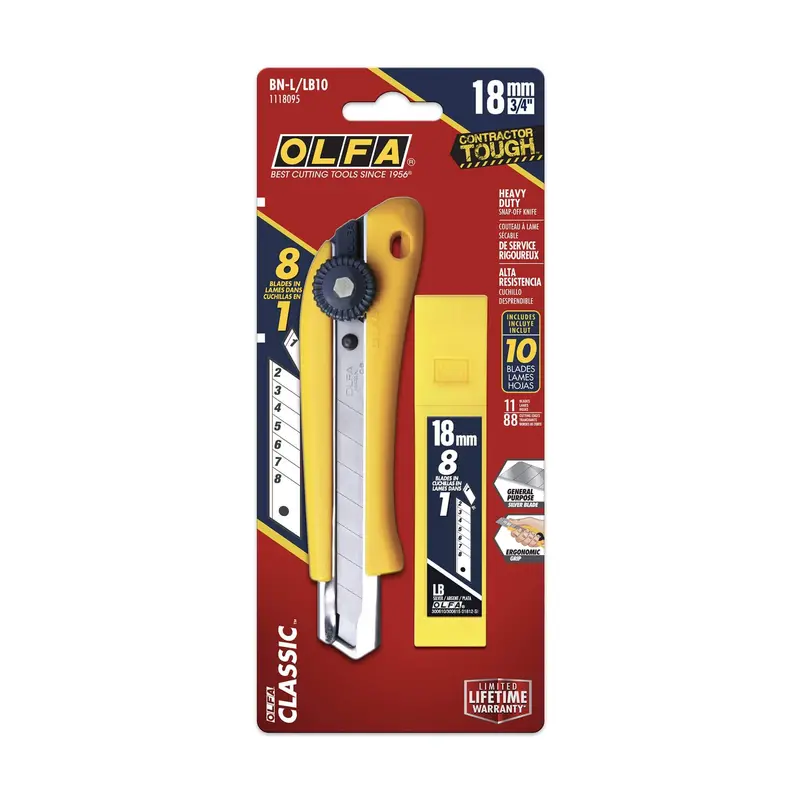 Olfa 18Mm Ratchet-Lock Utility Knife With 10-Blade Starter Pack 1