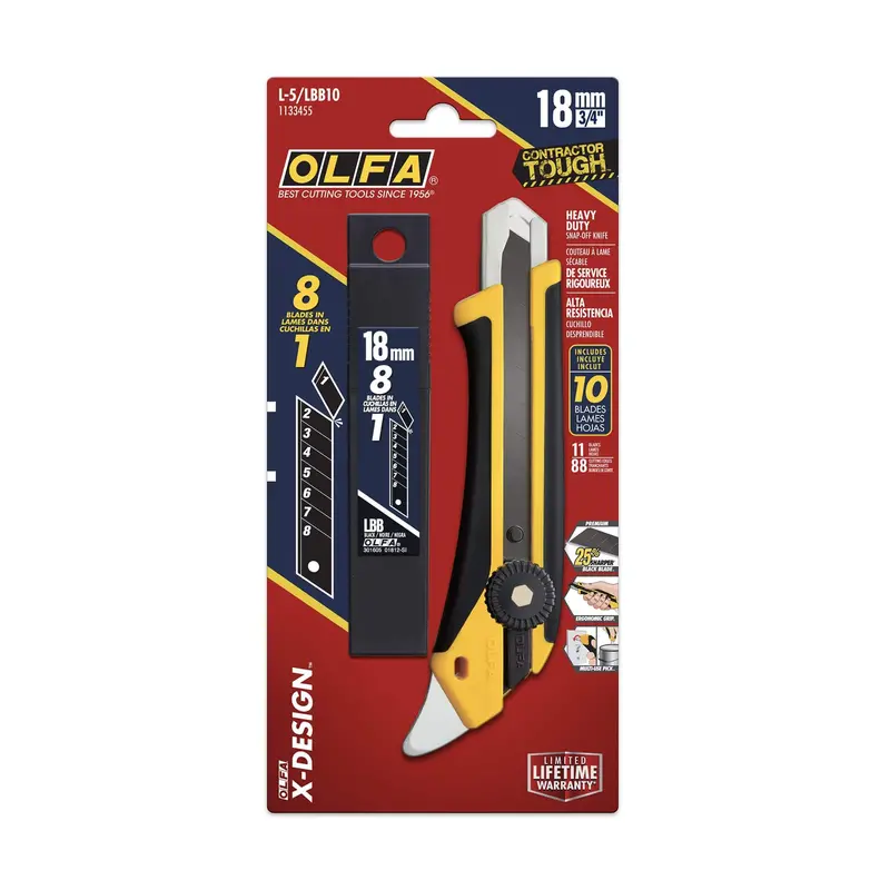 Olfa 18Mm Ratchet-Lock Utility Knife With Multi-Pick Feature & 10-Blade Pack 1