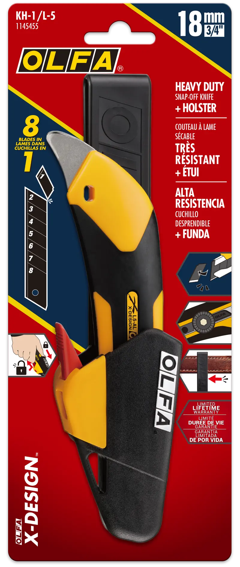 Olfa Locking Holster Utility Knife – 18Mm Ratcheting Blade Lock System 1