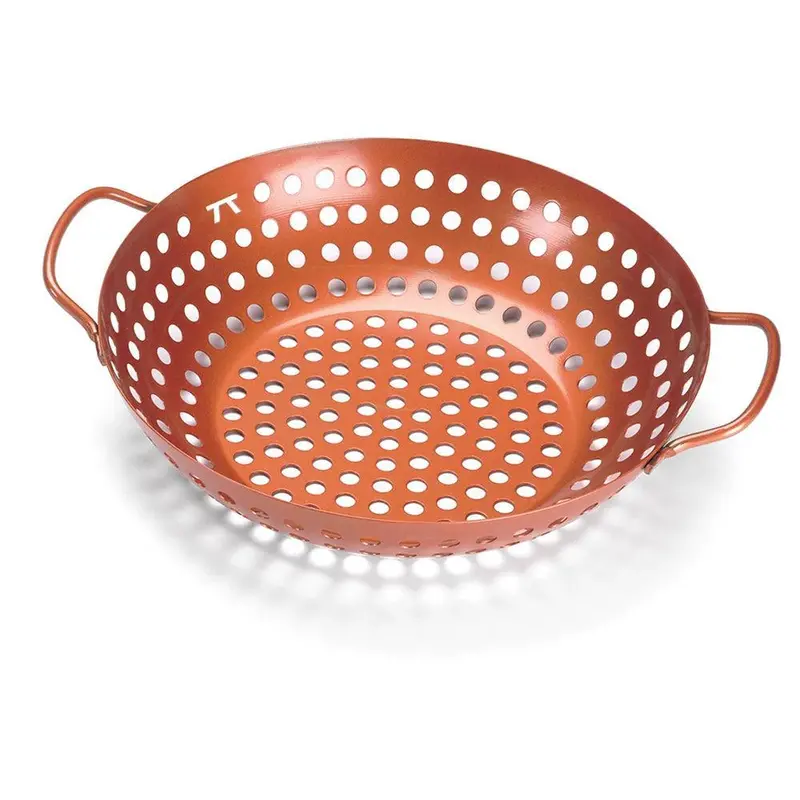 Outset Copper Nonstick Grill Wok – Curved Bottom For Versatile Outdoor Cooking 1