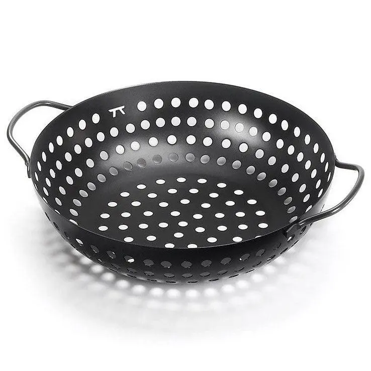 Outset Nonstick Round Grill Wok With Helper Handle 1