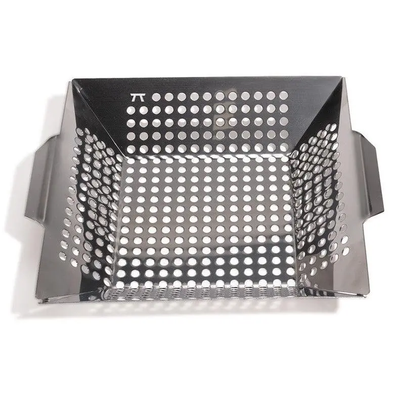 Outset Stainless Steel Square Grill Wok – Flat-Bottomed Stir-Fry Pan For Grills 1