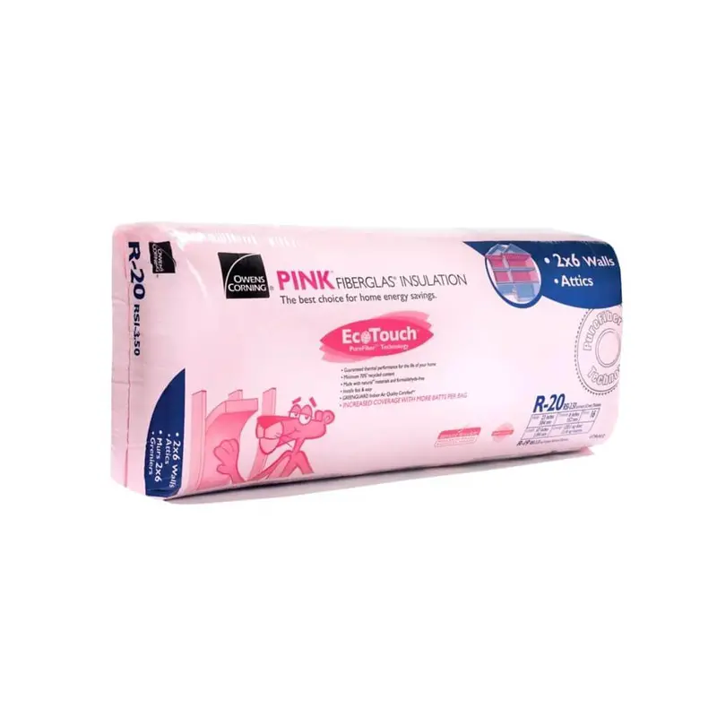 Owens Corning Ecotouch R-20 Pink Fiberglass Insulation Batt (23" X 47" X 6") 1