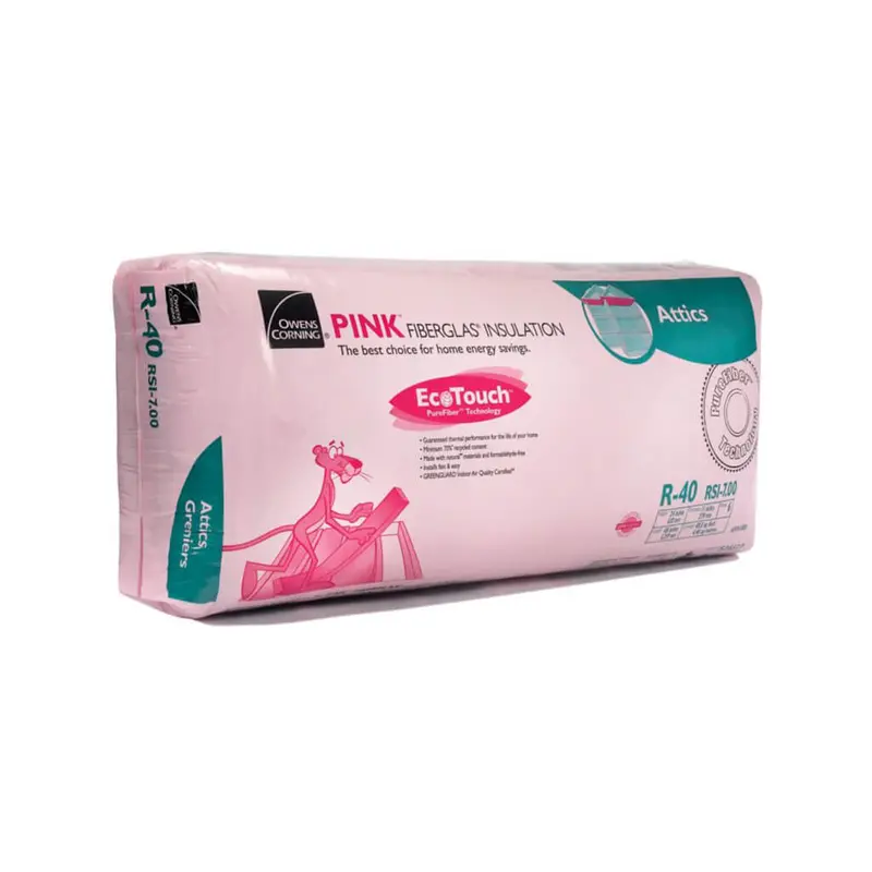 Owens Corning Ecotouch R-40 Pink Fiberglass Insulation Batt (16" X 48" X 11") 1