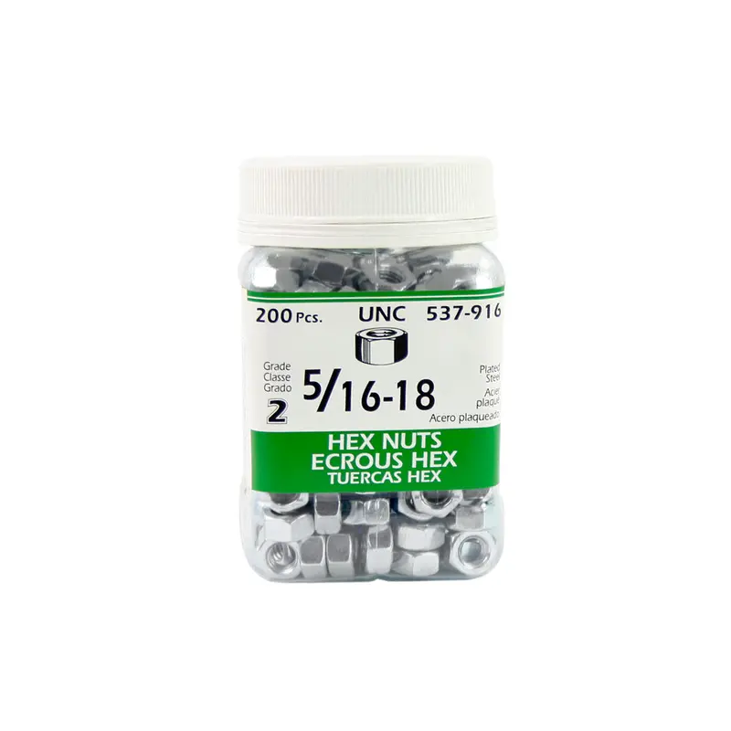 Paulin Grade 2 Zinc-Coated Hex Nut – 5/16 In. × 18, 200 Per Jug 1
