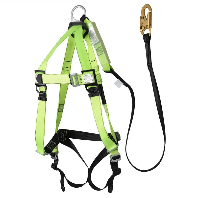 Peakworks Class A Full-Body Contractor Safety Harness Kit – 5-Point Fit With Energy-Absorbing Lanyard 1