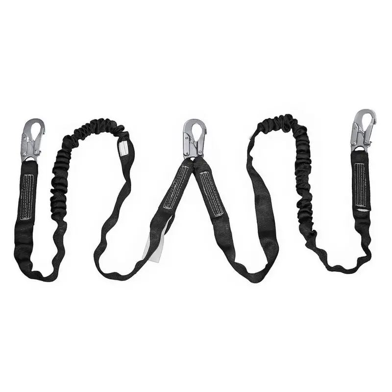 Peakworks Sa-54000-6 Twin-Leg Shock-Absorbing Lanyard – 6-Foot E4 Rated With Dual Snap Hooks 1