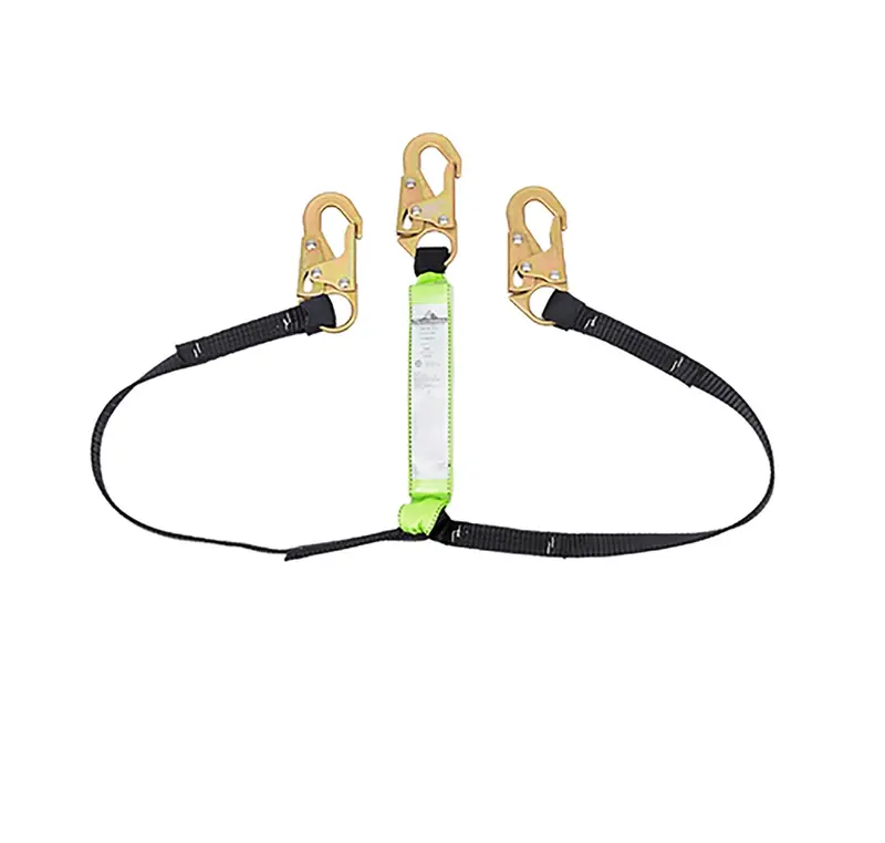 Peakworks Sa-6400-6 Twin-Leg Shock-Absorbing Lanyard — 6 Ft E6 Rated With Dual Snap Hooks 1