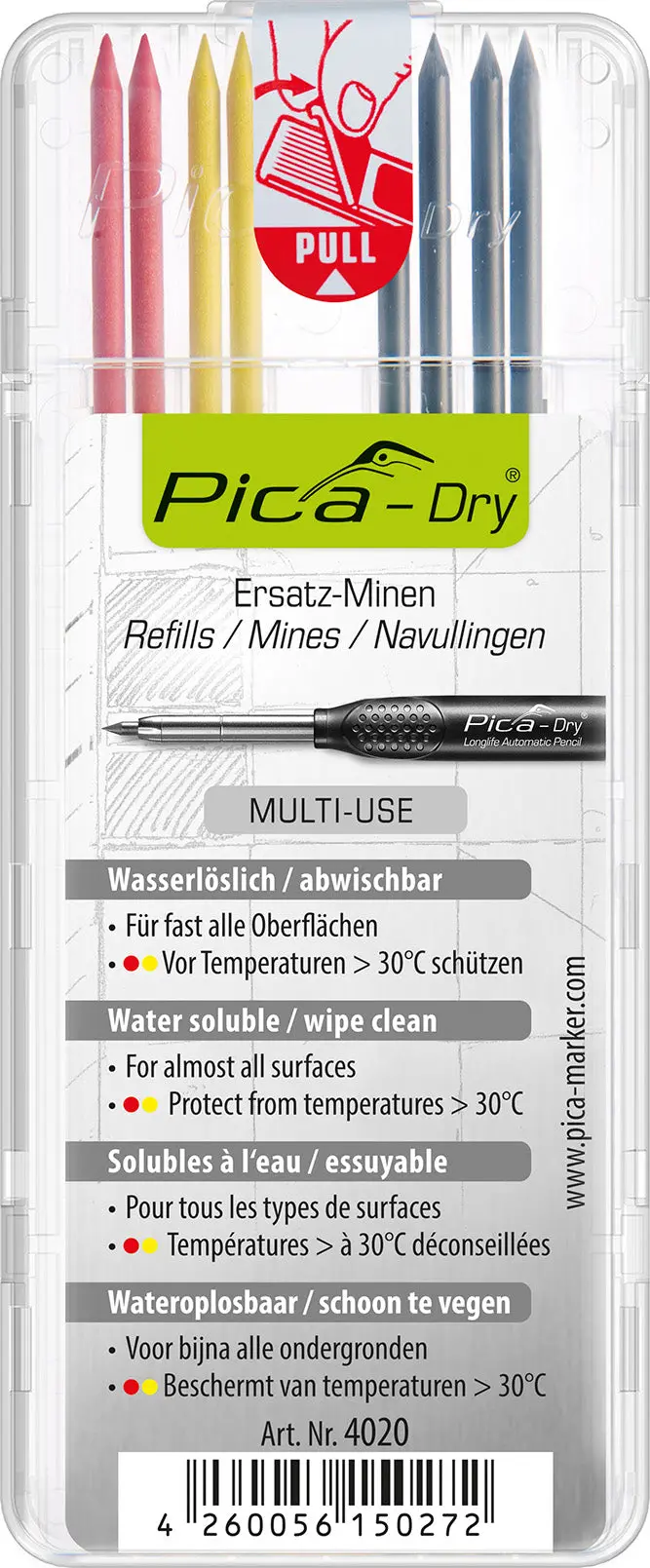 Pica Dry Basic Refill Kit – 8-Piece Essential Marking Lead Assortment 1