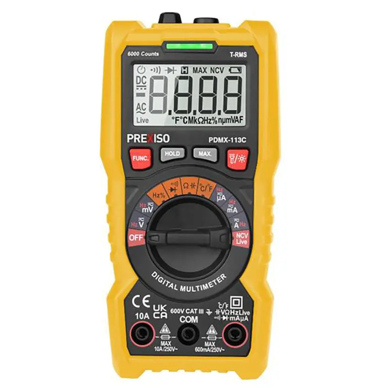 Prexiso Pdmx-113C Digital Multimeter With Auto-Ranging & Backlit Display 1