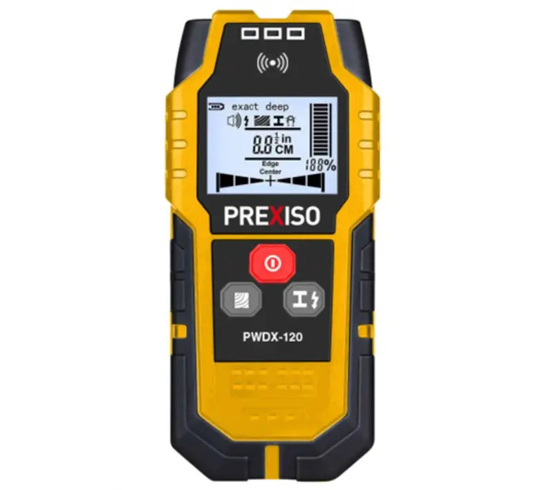 Prexiso Pwdx-120 Multi-Material Detector – Locates Wood Studs, Ac Wires & Metal Pipes 1